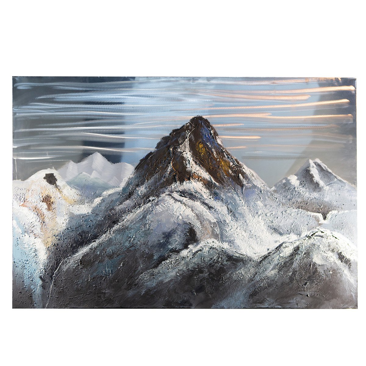 Aluminium/Leinen 3D Bild "Mountain" 150x100