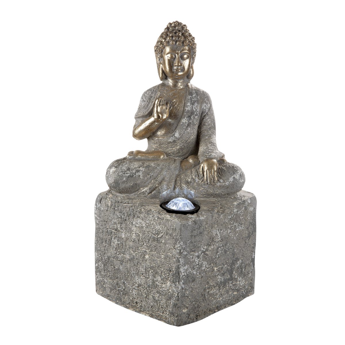 Magnesia LED-Solar Buddha sitzend