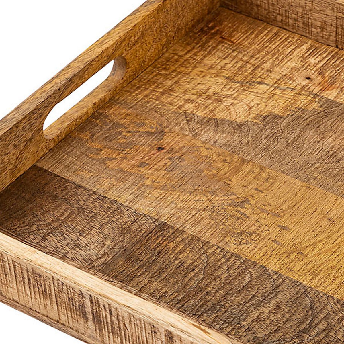 Holztablett Serviertablett 40x40cm Tablett Holz Serviertablett Deko Tablett quadratisch aus Mangohol