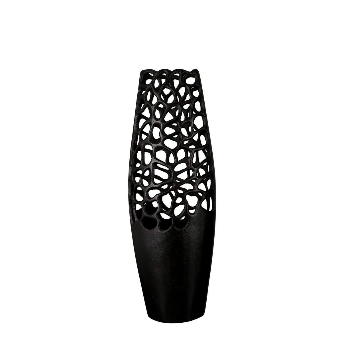 Aluminium Vase "Osaka" schwarz H.49cm