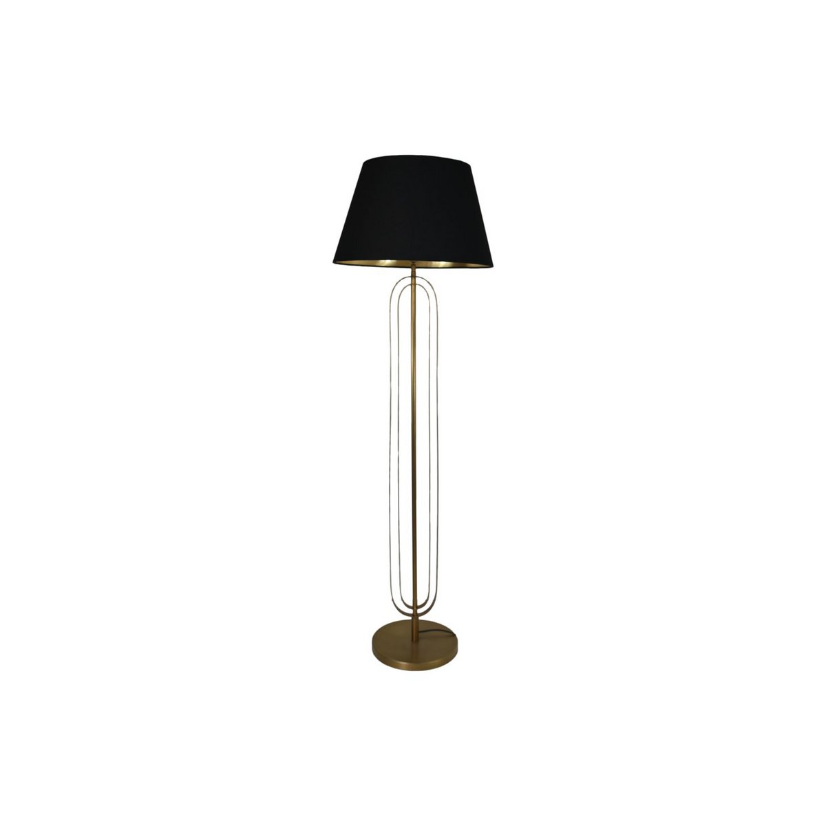 Lampenschirm Rund konisch - ø35-ø52x32 - Schwarz/Gold - Baumwolle