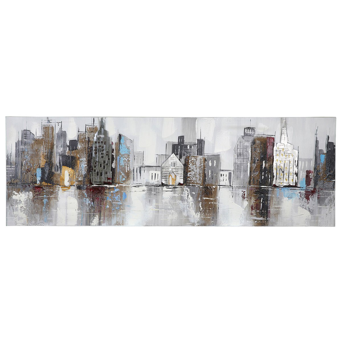 Aluminium/Holz Bild Gemälde "City"